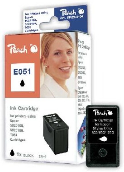 Peach E051 alternativní cartridge / Epson 4740/760/800 / 24 ml / černá (PI200-04)