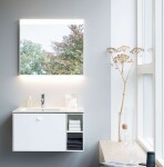 DURAVIT - ME by Starck Asymetrické umyvadlo 83x49 cm, 1 otvor pro baterii vlevo, s WonderGliss, matná bílá 23458332001