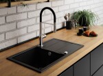 Laveo - Pola - stojánková dřezová baterie U, chrom/ černá BAP_778D