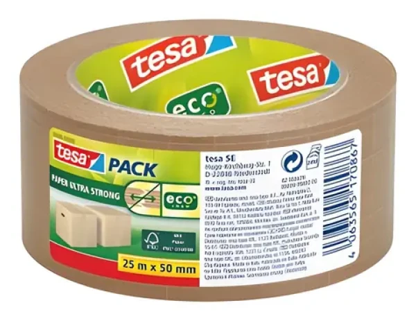Tesa tesapack Strong ecoLogo hnědá / Balicí páska / papírová / 50 mm x 25 m / nosnost 30 kg (56000-00000-01)