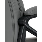 Kancelářské křeslo, šedá ekokůže, taštičkové pružiny, kovový kříž, kolečka na tvrdé podlahy