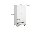 ARTEN (NANO Systems s.r.o.) Šatní skříň NEPTUN-4D1S (Bílá/dub kamenný) SATNI-SKRIN-NEPTUN-4D1S