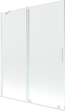 MEXEN/S - Velar Dvoukřídlá posuvná vanová zástěna 140 x 150 cm, transparent, bílá 896-140-000-01-20