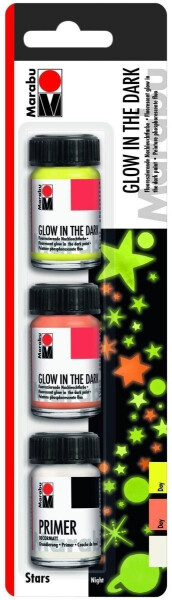 Marabu fluorescenční barva sada STARS 3 x 15 ml