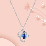 Náhrdelník Swarovski Elements Luicca - motýl, Modrá 40 cm + 5 cm (prodloužení)