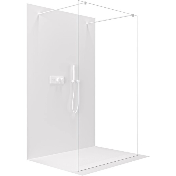 CERANO Sprchová zástěna Walk-in Onyx Duo L/P - 8 mm - hranatá vzpěra - bílá matná, transparentní sklo - 120x200 cm