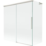 MEXEN/S - Rox L vanová zástěna 2-křídlová posuvná 150 + 70 x 150, transparent, nikl kartáčovaný 8C9L-150-070-97-00