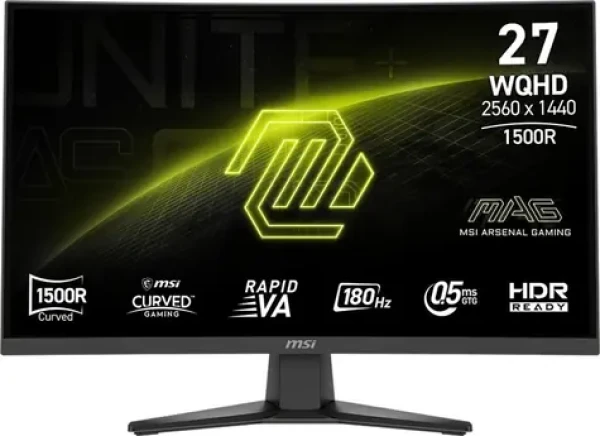 27" MSI MAG 275CQF E18 černá / QHD / Rapid VA / 16:9 / 180 Hz / HDMI+DP / VESA (MAG 275CQF E18)