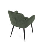 Židle jídelní, zelená látka, černý kov