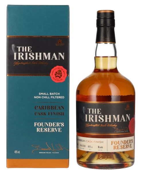 The Irishman FOUNDER'S RESERVE Caribbean Cask Finish Whiskey 0,7L - Dárkové balení