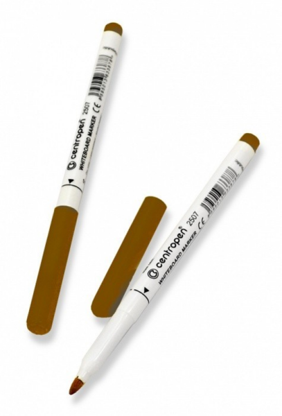 Značkovač Centropen 2507 stíratelný 1-2 mm hnědý