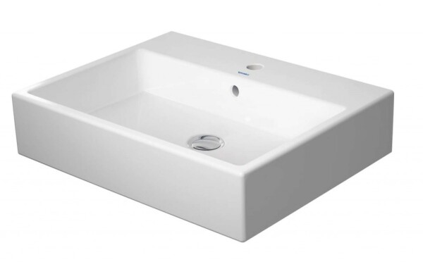 DURAVIT - Vero Air Umyvadlo 60x47 cm, s přepadem, otvor pro baterii, WonderGliss, bílá 23506000001