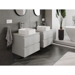 MEXEN/S - Orio koupelnová skříňka pod umyvadlo 60 cm s deskou, 2 zásuvky, šedá mat 91A10-06047-2-BFFC62