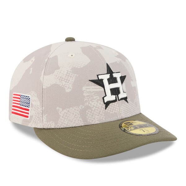 New Era Pánská kšiltovka Houston Astros MLB 2025 Authentic Armed Forces Pre-Curved 59FIFTY Fitted Velikost: 7 1/8