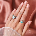 Royal Fashion prsten 14k zlato Vermeil GU-DR15554R-ROSEGOLD-AQUAMARINE-TOPAZ Velikost: 8 (EU: 57-58)