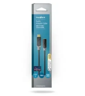 Nedis USB-C audio adaptér černý / Adaptér / USB-C zástrčka - 3,5 mm jack / 1 m (CCBW65960AT10)
