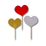 Dortisimo Zápich do dortu Srdíčka zlatá (12 ks)