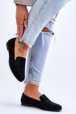 Semišové pohodlné mokasíny Černá Giovana 38