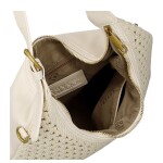 Stylová dámská háčkovaná kabelka Coveri Luna, béžová