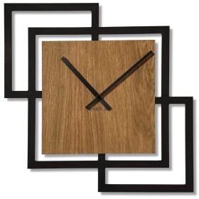 DumDekorace SQUARES , dřevěné nástěnné hodiny 40 cm