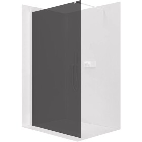 CERANO Sprchová zástěna Walk-in Onyx Cube L/P - 8 mm - hranatá vzpěra - bílá matná, grafitové sklo - 130x200 cm
