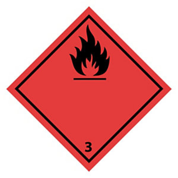 Etikety pro signalizaci nebezpečí 100x100mm, HOŘLAVÉ KAPALINY