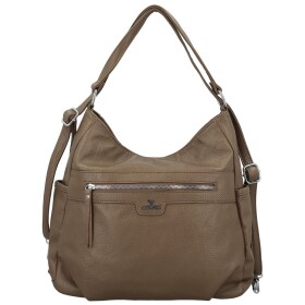 Stylový dámský koženkový kabelko-batoh Coveri Gael, tmavě béžový