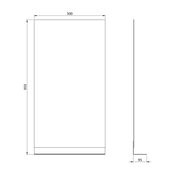 AQUALINE - Zrcadlo s policí 50x95cm, CU free, černá mat 22494S