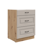 Spodní skříňka Stilo 60 D 3S BB - Premium Box Barva korpusu: Bílá, Barva dvířek: Dust Grey