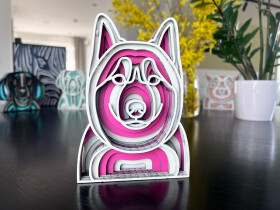 Mandala Husky dekorace na stůl Barva: Růžová, Rozměr (cm): 17 x 12,1, Druh: Kartonová