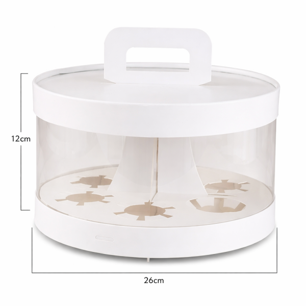 Cake star Plastový kulatý box na cupcakes bílý 1 patro s úchytem (na 6ks)