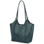 Módní dámská koženková kabelka na rameno Persida, modrá