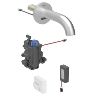 GEBERIT - Piave Termostatická elektronická umyvadlová baterie pod omítku, bateriové napájení, easy to clean, kartáčovaná nerez 116.268.SN.1