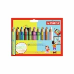 STABILO® woody 3 in 1 duo - dvoubarevná tuha - 10 ks sada s ořezávatkem (882/10-2)