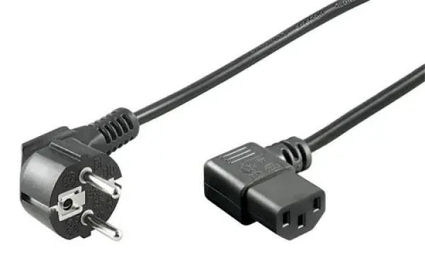 MicroConnect Síťový napájecí kabel Schuko 90° úhel - C13 90° úhel 1.8m černá (PE010518)