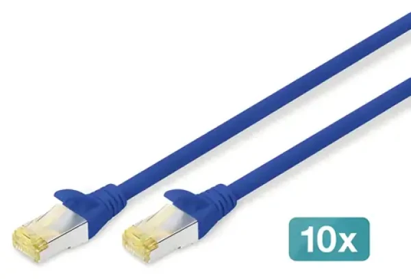 Digitus Cat6a S/FTP 2m modrá / Patch kabel / 10 ks / AWG26 / RJ-45 (DK-1644-A-020-B-10)