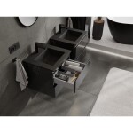 MEXEN/S - Orio koupelnová skříňka 50 cm s umyvadlem Otis, 2 zásuvky, černá lesk/černá mat 91A10-05047-2-BFF70-W18M71
