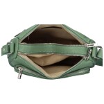 Stylová dámská kožená crossbody Robertina, světle zelená