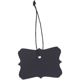 Chic Antique Papírový štítek Black Wavy Edges – set 10 ks, černá barva, papír