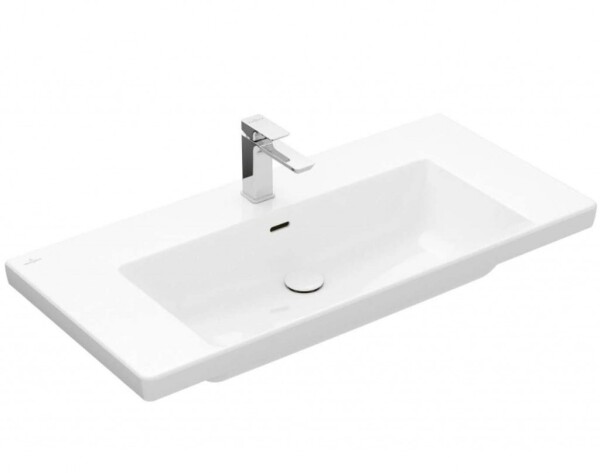 VILLEROY & BOCH - Subway 3.0 Umyvadlo 100x47 cm, s přepadem, otvor pro baterii, CeramicPlus, Stone White 4A70A5RW