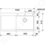 FRANKE - Mythos Fragranitový dřez MTG 611/2, 1000x515 mm, kašmír 114.0504.120
