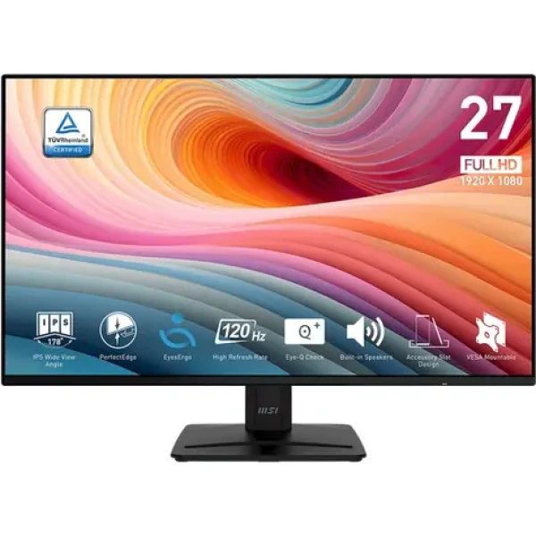 27" MSI PRO MP271A E2 černá / 1920 × 1080 / IPS / 16:9 / 1ms / 1500:1 / 300cd-m2 / HDMI + DP + VGA (PRO MP271A E2)