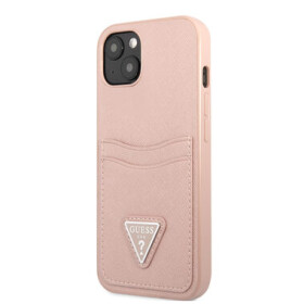 Pouzdro Guess Saffiano Double Card iPhone 13 růžové