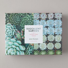 Galison Oboustranné Zahrada sukulentů 500 dílků - Oboustranné puzzle Succulent Garden - 500 dílků, multi barva, papír
