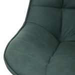 Židle kancelářská, zelená látka v dekoru broušené kůže, černý kovový kříž