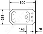 DURAVIT - 1930 Stojící bidet, 355x600 mm, WonderGliss, bílá 02671000001