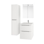 Mereo Mailo, koupelnová skříňka s umyvadlem z litého mramoru 101 cm, dub Riviera, chrom madlo CN522M