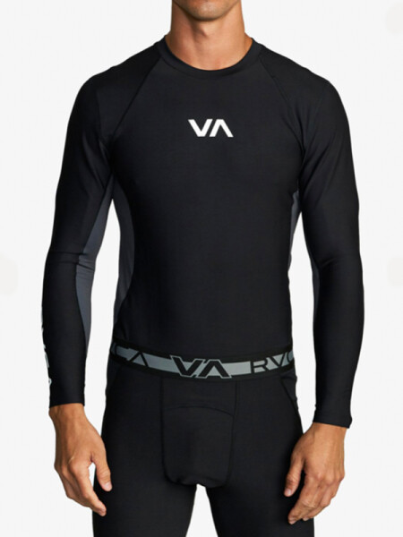 RVCA COMPRESSION black pánské tričko dlouhým rukávem