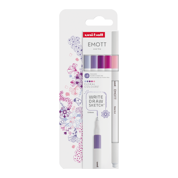 UNI EMOTT liner sada, FLORAL, 5 ks, mix barev