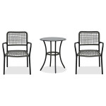 Balkónový set 1+2, stůl 60x60, židle umělý ratan barva antracit, kov antracit